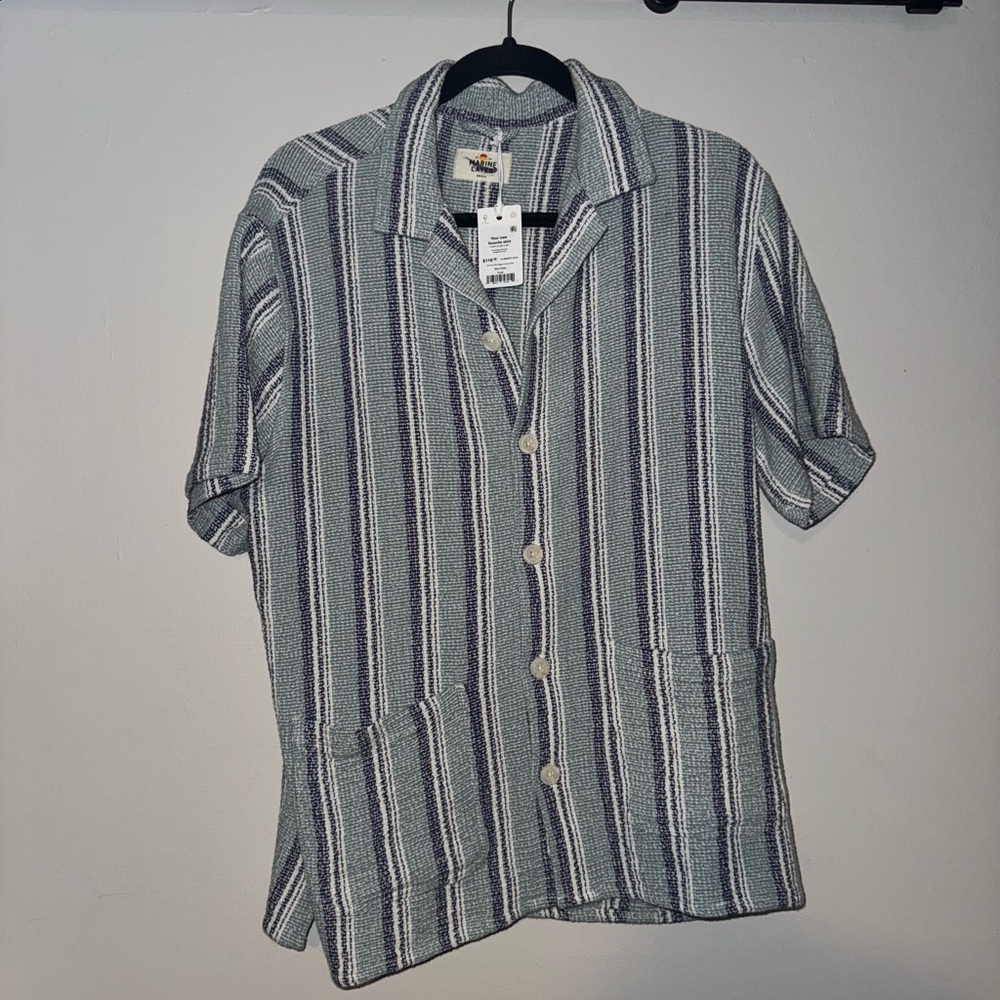 Marine Layer Gray Casual Button Down Shirt